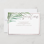 PixDezines Greenery Palm Fronds EMPFANG RSVP Karte (Rückseite)