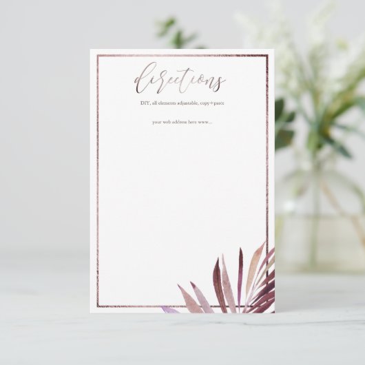 PixDezines Greenery Palm Fronds Richtung RSVP Karte (Stehend Vorderseite)