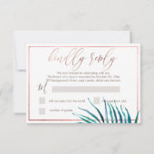 PixDezines Greenery UAWG Imitate Rose Gold RSVP Karte (Rückseite)