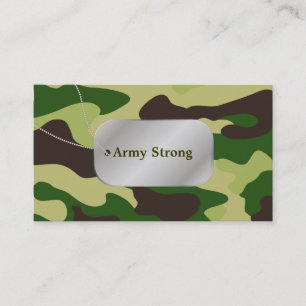 PixDezines Grün-Tarnung+Erkennungsmarken Visitenkarte