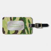 PixDezines grüne Camouflage+Dogtag Gepäckanhänger (Vorderseite horizontal)