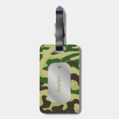 PixDezines grüne Camouflage+Dogtag Gepäckanhänger (Rückseite vertikal)