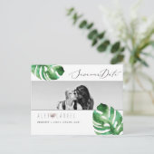 PixDezines Grüne, Save the Date Postkarte (Stehend Vorderseite)