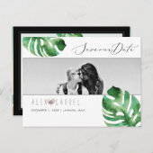 PixDezines Grüne, Save the Date Postkarte (Vorne/Hinten)