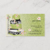PixDezines Grüne Tee Hochzeitstorte/Degustation Visitenkarte (Rückseite)