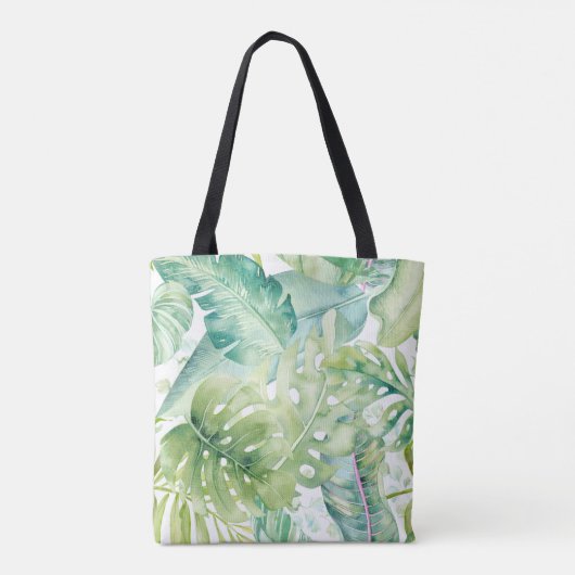 PixDezines Grüne, Tropical Monstera Tasche (Rückseite)