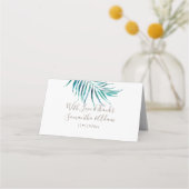 PixDezines Grüne, Wasserfarbenpalmenfronten Platzkarte (Rückseite)