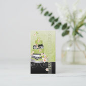 PixDezines grüner Tee Vorliebe für Kuchen/Gaumen Visitenkarte (Stehend Vorderseite)