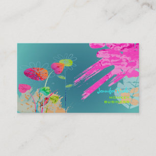 PixDezines Grunge Blumen ♥♥♥♥ Visitenkarte