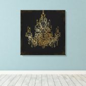 PixDezines Grunge DIY Bckgrnd/Crystal Chandelier Leinwanddruck (Insitu (Holzboden))