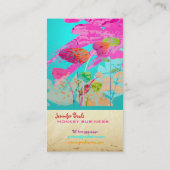 PixDezines Grunge Floral-Werbecharakter Zusammenar Visitenkarte (Rückseite)