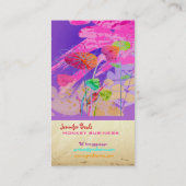 PixDezines Grunge Floral-Werbecharakter Zusammenar Visitenkarte (Rückseite)