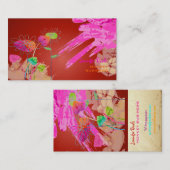 PixDezines Grunge Floral-Werbecharakter Zusammenar Visitenkarte (Vorne/Hinten)