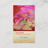 PixDezines Grunge Floral-Werbecharakter Zusammenar Visitenkarte (Rückseite)