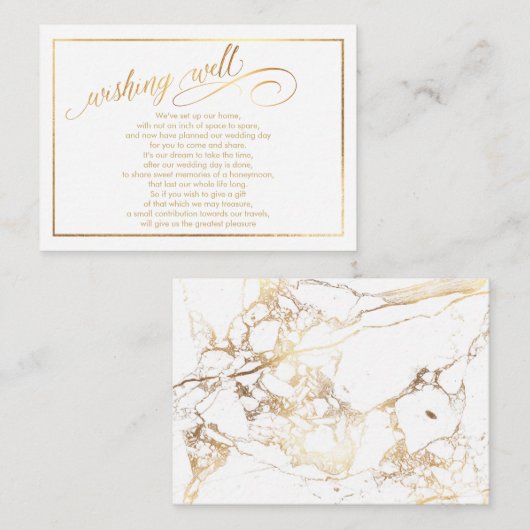 PixDezines, gut/Marmor/weiß+Gold Begleitkarte (Vorne/Hinten)