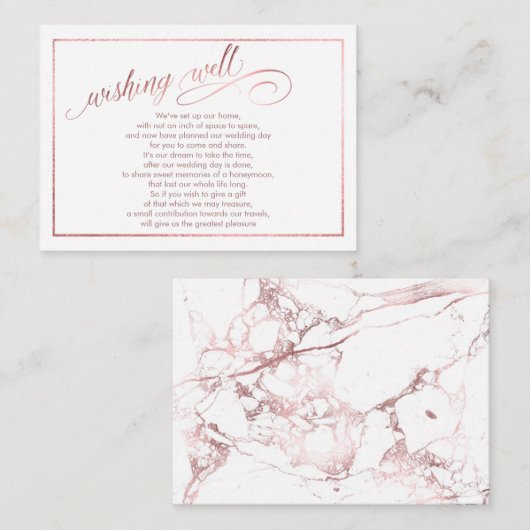 PixDezines, gut/Marmor /weiß+Rose Gold Begleitkarte (Vorne/Hinten)