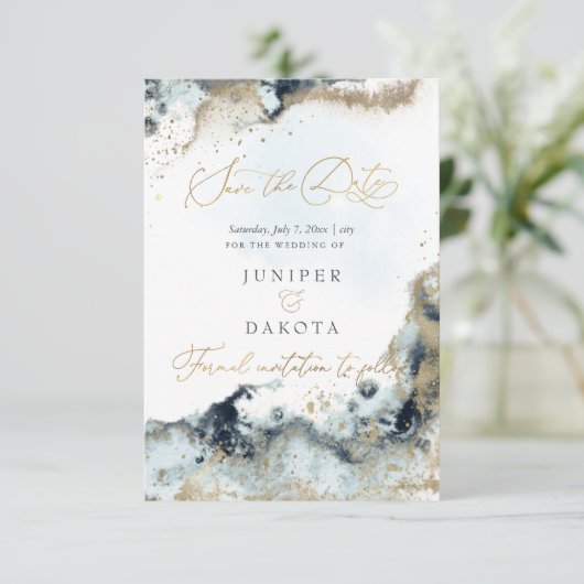 PixDezines H2 Abstrakt Ocean Einladung (Stehend Vorderseite)