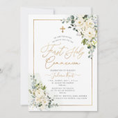 PixDezines H2 Alabaster Rose Erste Heilige Kommune Einladung (Vorderseite)