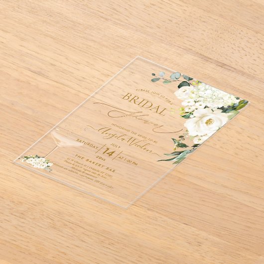 PixDezines H2 Alabaster Rose Hydrangea Bridal Acryleinladungen (Ablage )