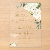 PixDezines H2 Alabaster Rose Hydrangea Bridal Acryleinladungen (Vorderseite)