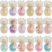 PixDezines H2 Aloha Ananas, Imitate Gold Crown St Aufkleber (Vorderseite)