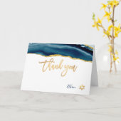 PixDezines H2 Aquamarin Agate Mitzvah ✡ Dankeschön Karte (Gelbe Blume)