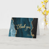 PixDezines H2 Aquamarin Agate Mitzvah ✡ Dankeschön Karte (Gelbe Blume)