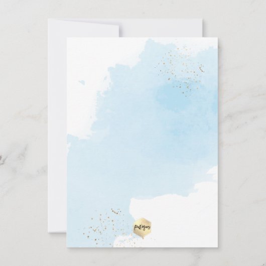 PixDezines H2 Blue Christening+1st Birthday Einladung (Rückseite)