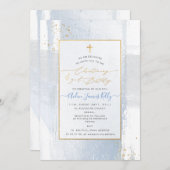 PixDezines H2 Blue Christening+2. Geburtstag Invit Einladung (Vorne/Hinten)