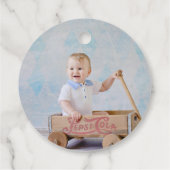 PixDezines H2 Blue Gold Dust Taufe Vielen Dank Geschenkanhänger (Rückseite)