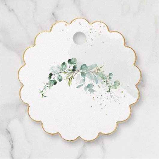 PixDezines H2 Blue Gum Eucalyptus Baptism Gefallen Geschenkanhänger (Rückseite)