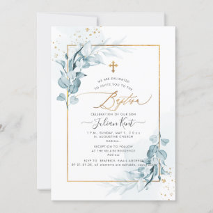 PixDezines H2 Blue Gum Eukalyptus Taufe Einladung