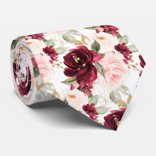 PixDezines H2 Blumen Burgunder-Rosa Rosen   Krawatte
