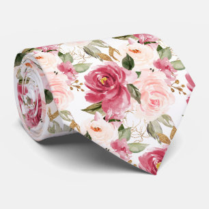 PixDezines H2 Blumen Raspberry Blush Rosa Rosen Krawatte