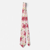 PixDezines H2 Blumen Raspberry Blush Rosa Rosen Krawatte (Vorderseite)
