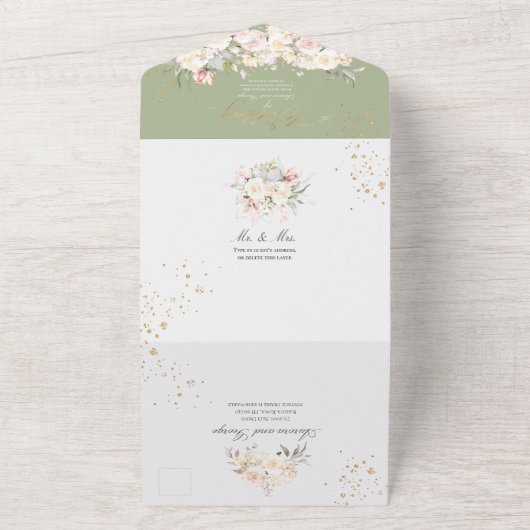 PixDezines H2 Blush Alabaster Creme Rose All In One Einladung (Außenbereich)