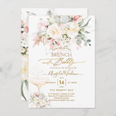 PixDezines H2 Blush Alabaster Rose Bubbly Einladung (Vorne/Hinten)