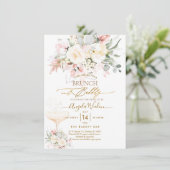 PixDezines H2 Blush Alabaster Rose Bubbly Einladung (Stehend Vorderseite)