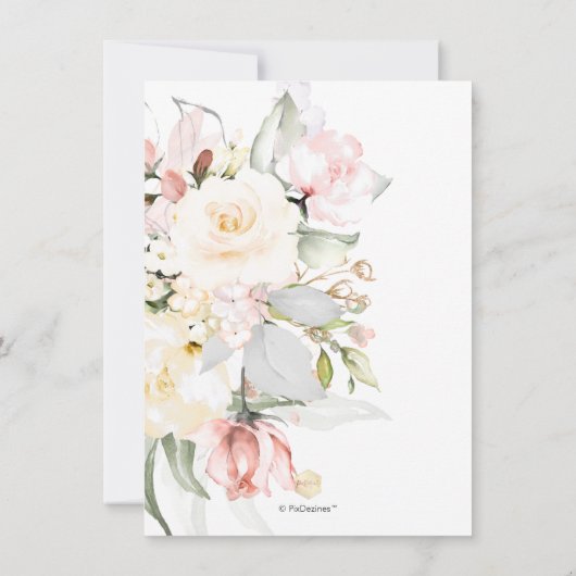 PixDezines H2 Blush Alabaster Rose Bubbly Einladung (Rückseite)