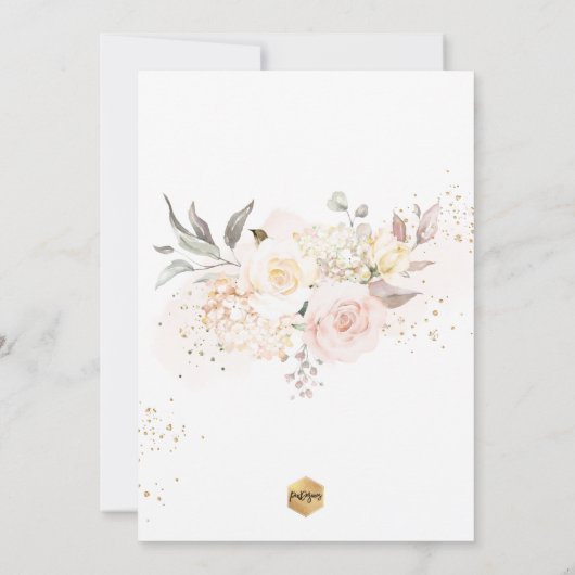 PixDezines H2 Blush Cream Rose Bestätigung Einladung (Rückseite)