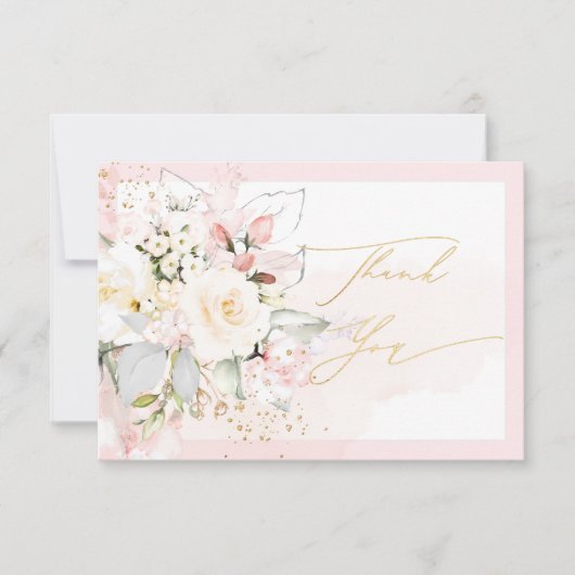 PixDezines H2 Blush Cream Rose Vielen Dank Dankeskarte (Vorderseite)