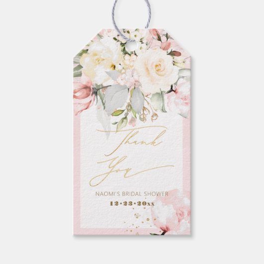 PixDezines H2 Blush Cream Rose Vielen Dank Geschenkanhänger (Vorderseite)