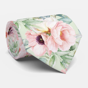 PixDezines H2 Blush Peonies Anemonies Eukalyptus Krawatte