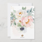 PixDezines H2 Blush Peonies Eucalyptus Bautizo Einladung (Rückseite)