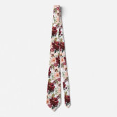 PixDezines H2 Blush Pink Burgundy Flowers  Krawatte (Vorderseite)