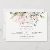 PixDezines H2 Blush Pink Eukalyptus Brautparty Einladung (Vorderseite)