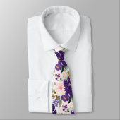 PixDezines H2 Blush Pink Purple Flowers Krawatte (Gebunden)