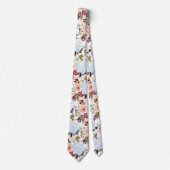 PixDezines H2 Blush Rosa Staubblau Blumen Krawatte (Vorderseite)