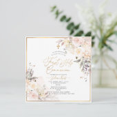 PixDezines H2 Blush Rose Erste Heilige Kommune Einladung (Stehend Vorderseite)