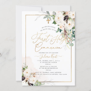 PixDezines H2 Blush Rose Erste Heilige Kommune Einladung